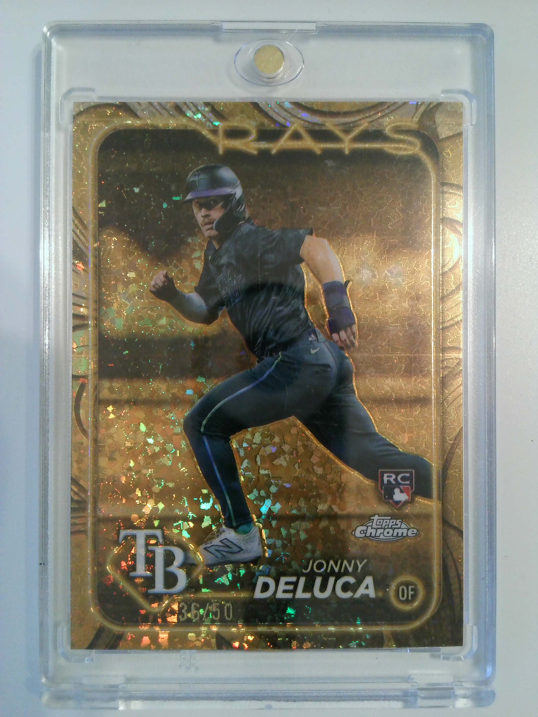 2024 Topps Gilded Collection Gold Mini Diamond 36/50 Jonny DeLuca #118 RC