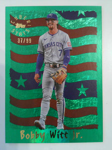 2025 Topps Archives 1995 Topps Cyberstats Green Foilboard 37/99 Bobby Witt Jr. #95C-12