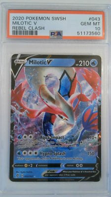 2020 Pokemon SWSH Rebel Clash Milotic V #043 PSA 10