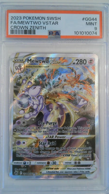 2023 Pokemon SWSH Crown Zenith FA/MEWTWO VSTAR #GG44 PSA 9