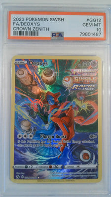 2023 Pokemon SWSH Crown Zenith FA/DEOXYS #GG12 PSA 10