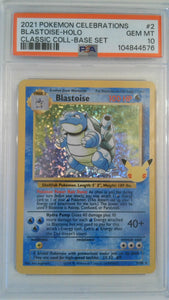 2021 Pokemon Celebrations Classic Coll-Base Set Blastoise-Holo #2 PSA 10
