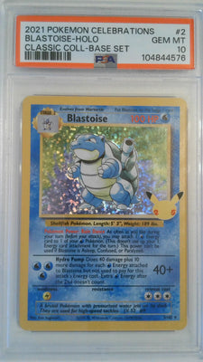 2021 Pokemon Celebrations Classic Coll-Base Set Blastoise-Holo #2 PSA 10