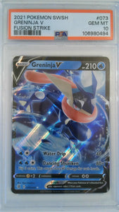 2021 Pokemon SWSH Fusion Strike Greninja V #073 PSA 10
