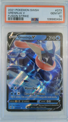 2021 Pokemon SWSH Fusion Strike Greninja V #073 PSA 10