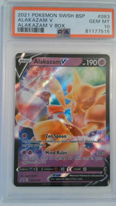 2021 Pokemon SWSH BSP Alakazam V Box Alakazam V #083 PSA 10