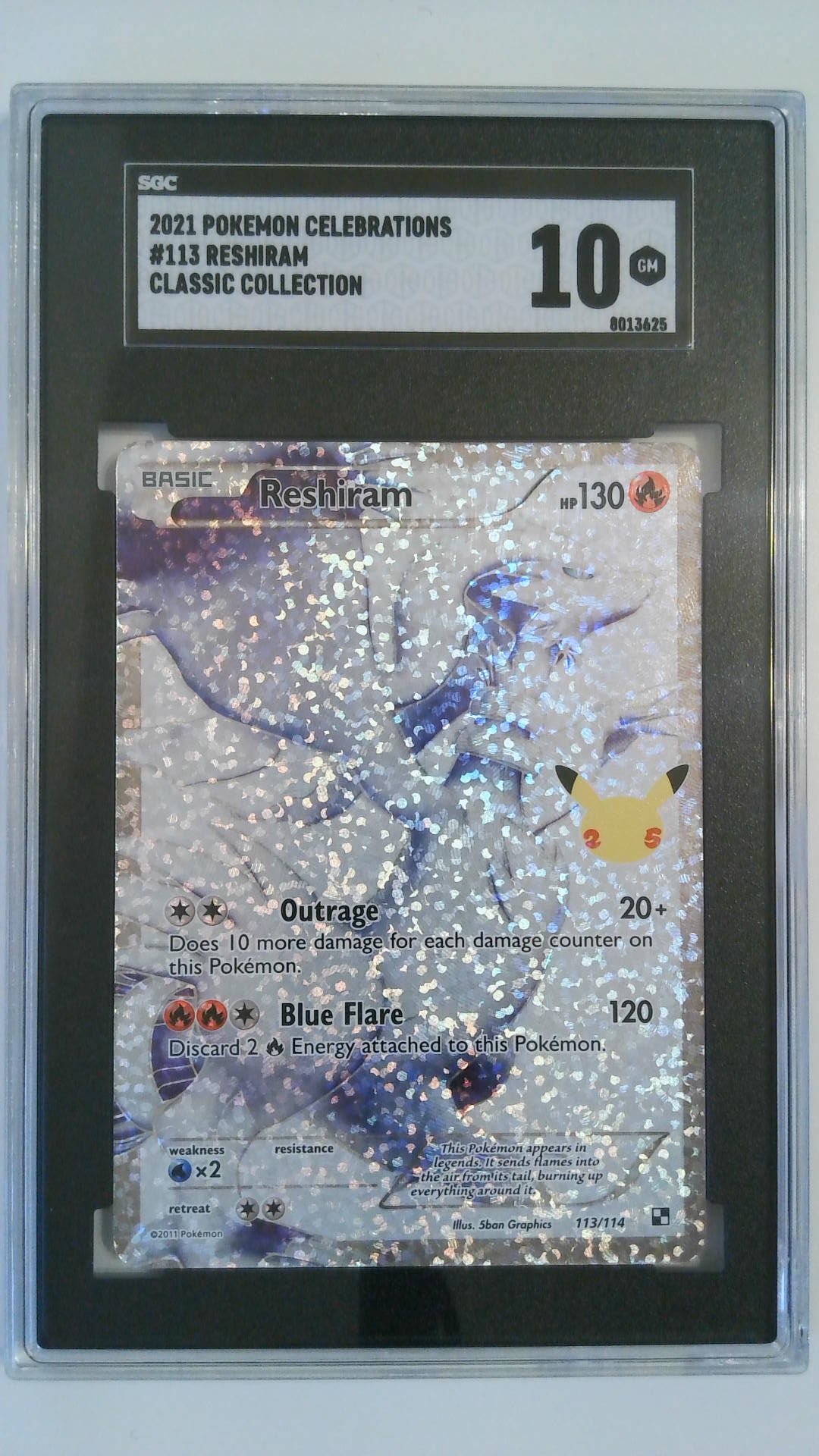 2021 Pokemon Celebrations Classic Collection Reshiram #113 SGC 10