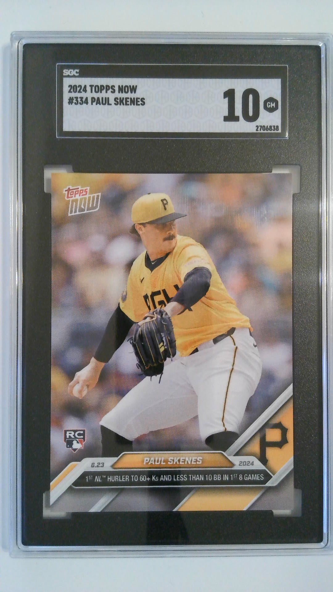 2024 Topps Now Paul Skenes #334 RC SGC 10
