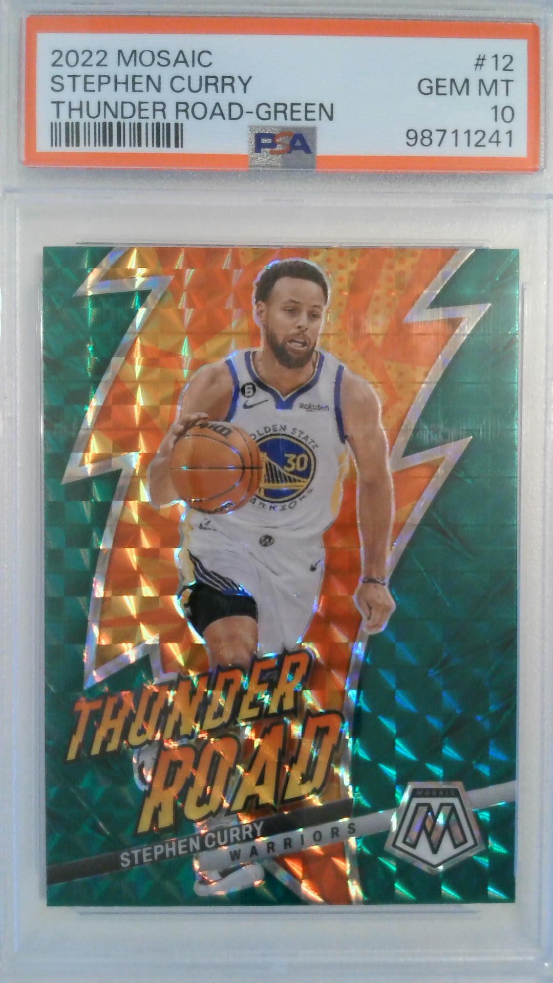 2022 Mosaic Thunder Road-Green Stephen Curry #12 PSA 10