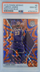 2019 Panini Mosaic Reactive Blue LeBron James #8 PSA 10