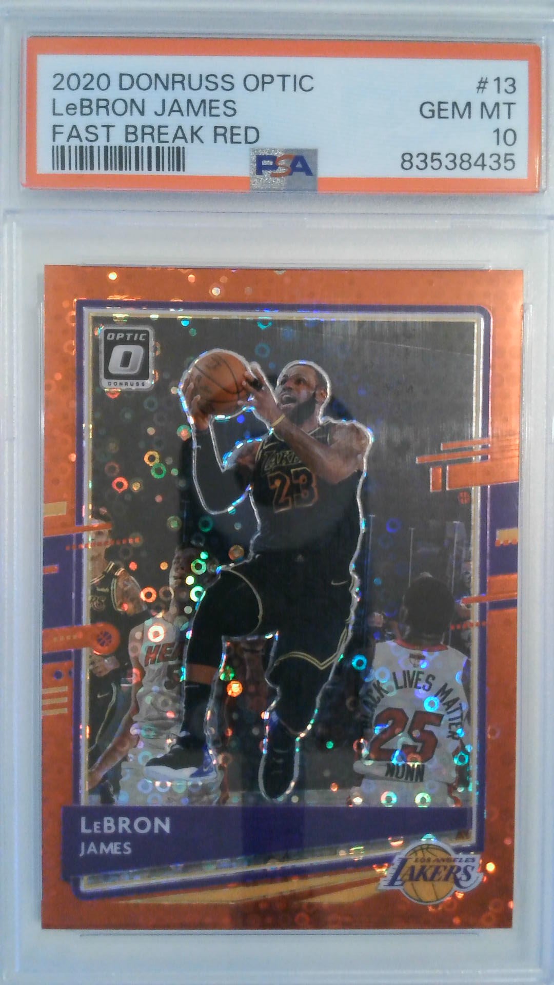 2020 Donruss Optic Fast Break Red 69/85 LeBron James #13 PSA 10