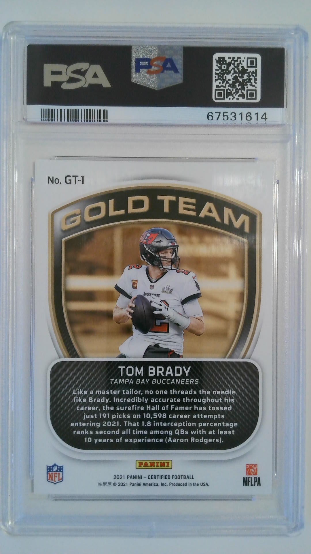 2021 Certified Gold Team Tom Brady #GT1 PSA 10