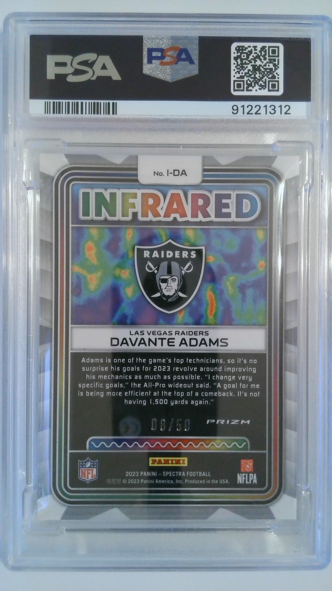 2023 Spectra Infrared-Interstellar 08/50 Davante Adams #I-DA PSA 10