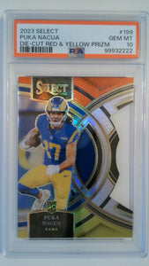 2023 Select Die-Cut Red & Yellow Prizm Puka Nacua #199 RC PSA 10