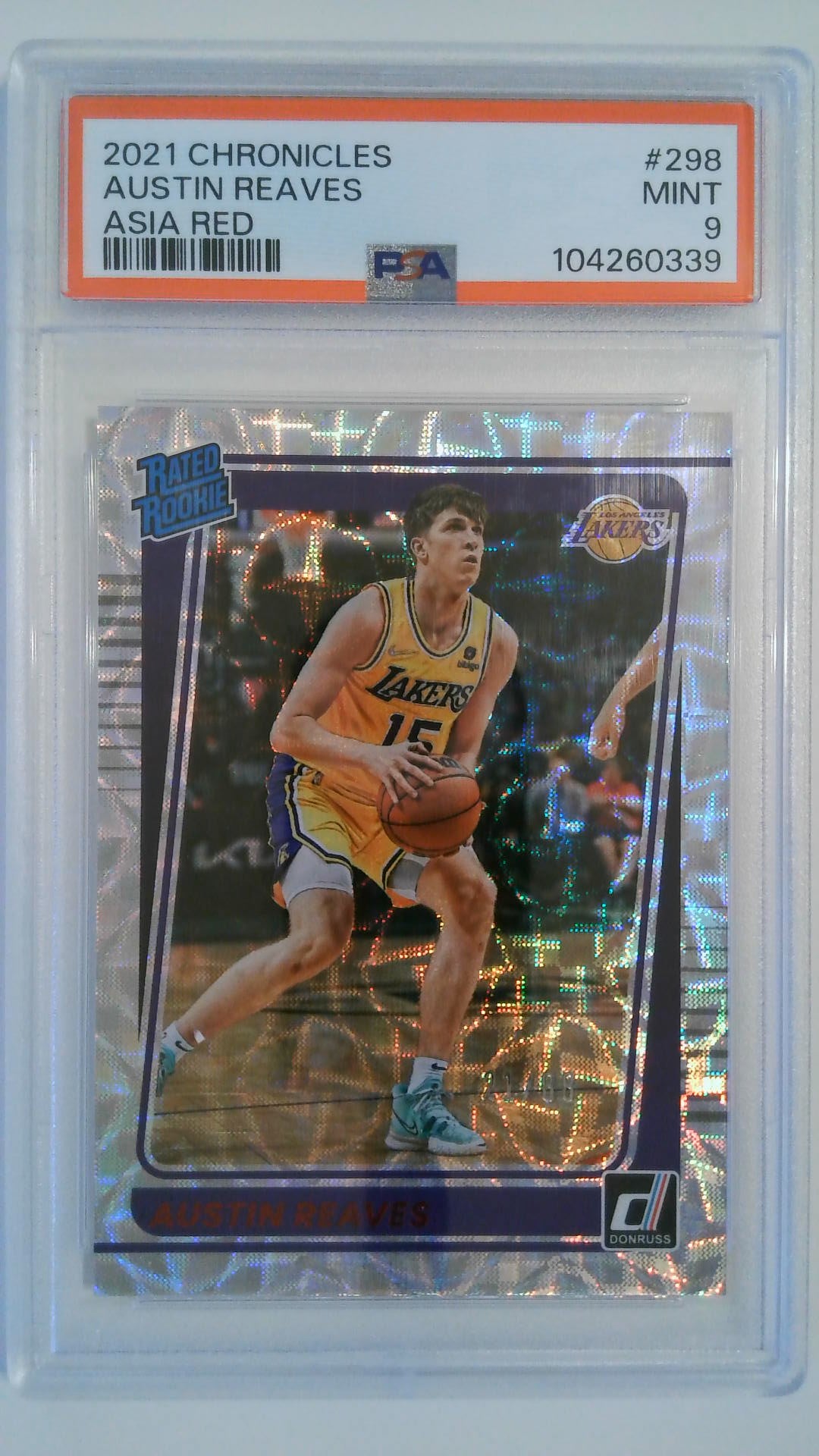 2021 Chronicles Asia Red 21/88 Austin Reaves #298 RC PSA 9