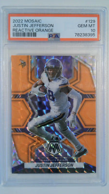 2022 Mosaic Reactive Orange Justin Jefferson #129 PSA 10