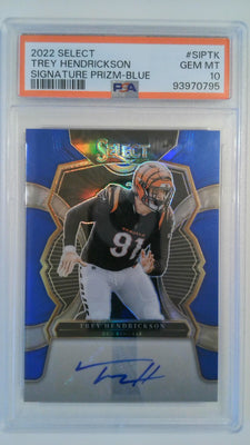 2022 Select Signatures Prizm-Blue 36/75 Trey Hendrickson #SIPTK PSA 10