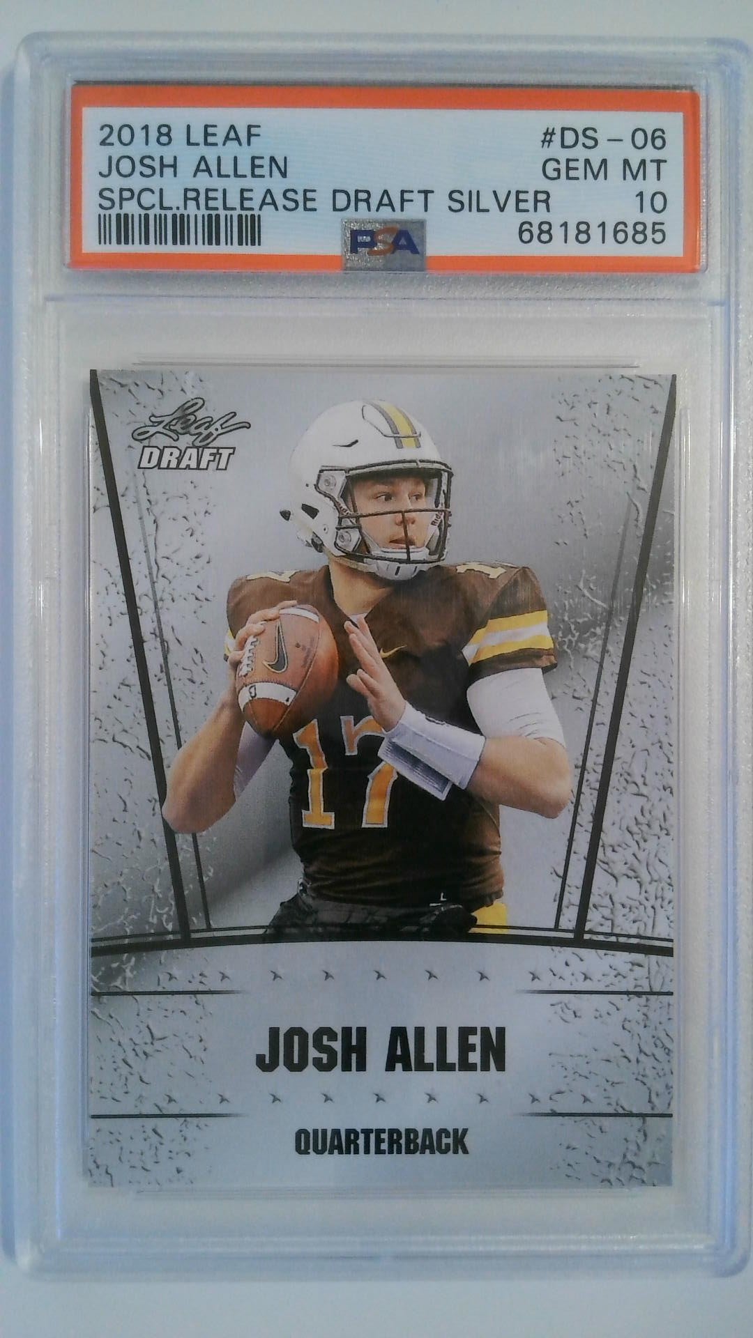 2018 Leaf SPCL Release Draft Silver Josh Allen #DS-06 PSA 10