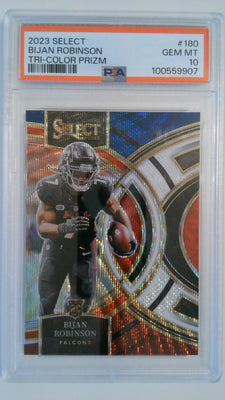 2023 Select Tri-Color Prizm 023/225 Bijan Robinson #180 RC PSA 10