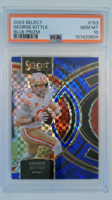 2023 Select Blue Prizm 117/149 George Kittle #153 PSA 10