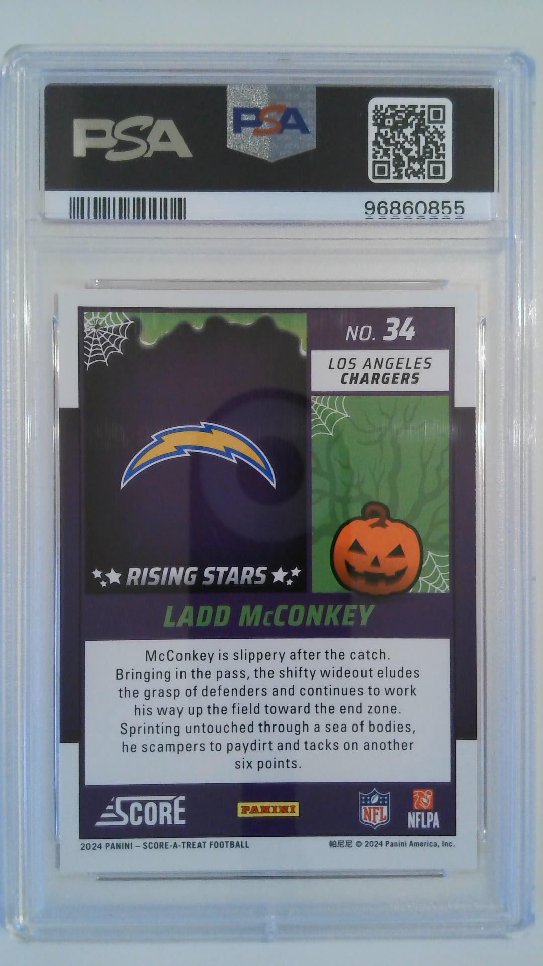 2024 Score-A-Treat Rising Stars-Pumpkin Ladd McConkey #34 RC PSA 10