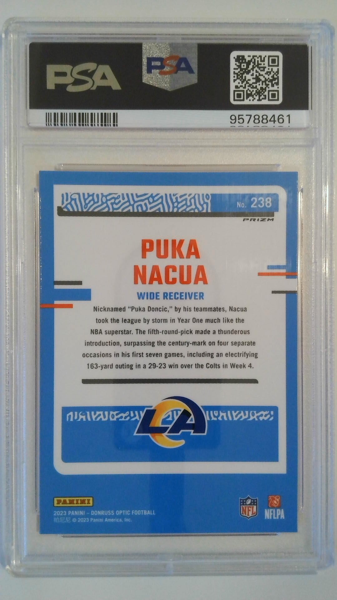 2023 Donruss Optic Pink Puca Nacua #238 RC PSA 10