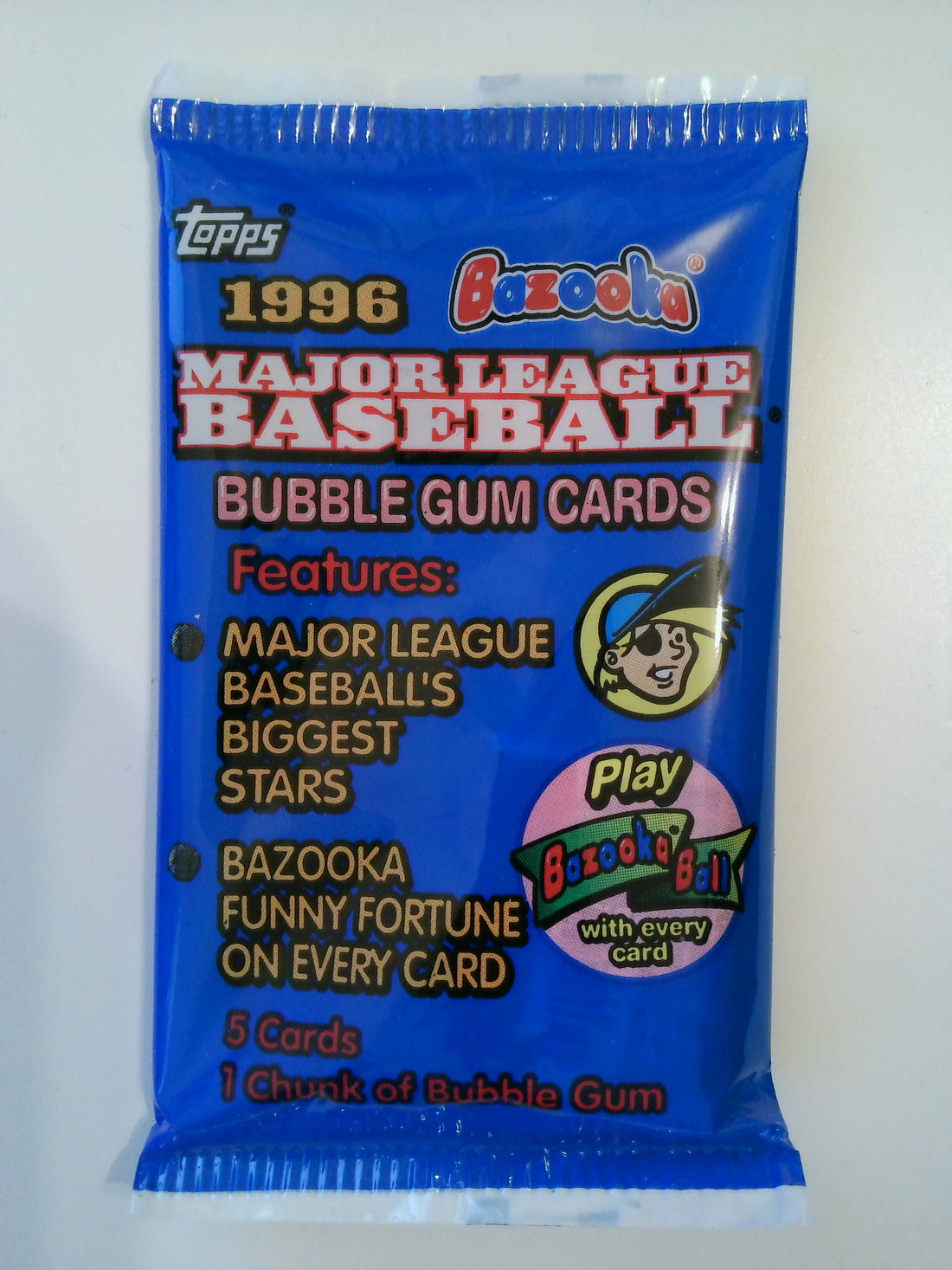 1996 Topps Bazooka Baseball Pack (5 cards)