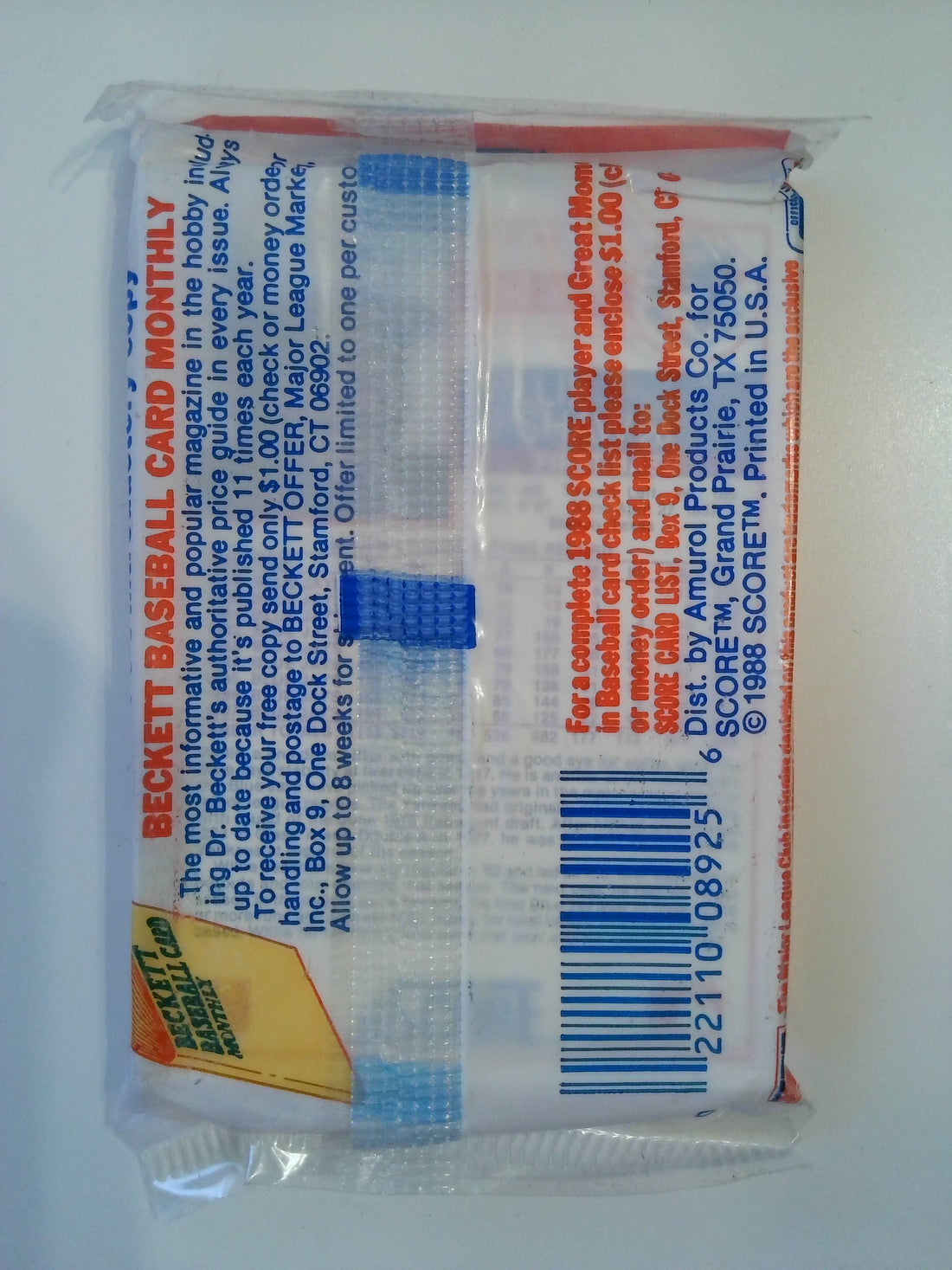 1988 Score Baseball Pack (18 cards)