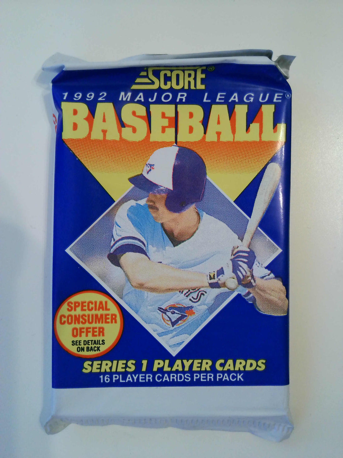 1992 Score Baseball Unopened Series 1 Pack (16 cards)