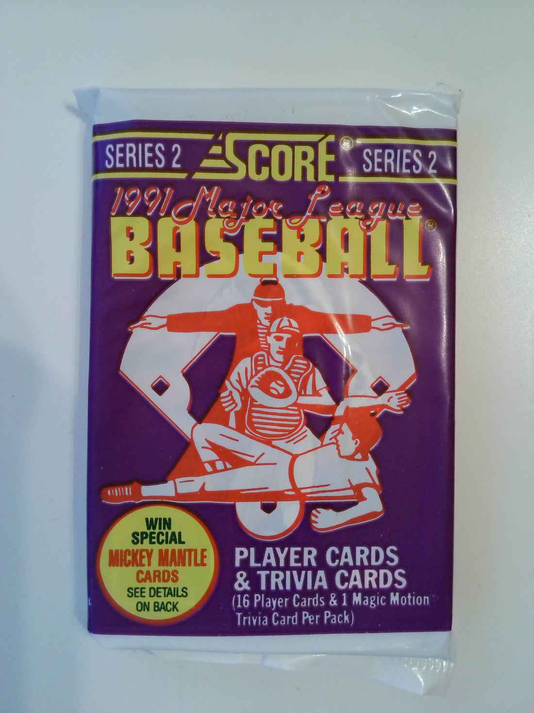1991 Score Baseball Unopened Series 2 Pack (17 cards)