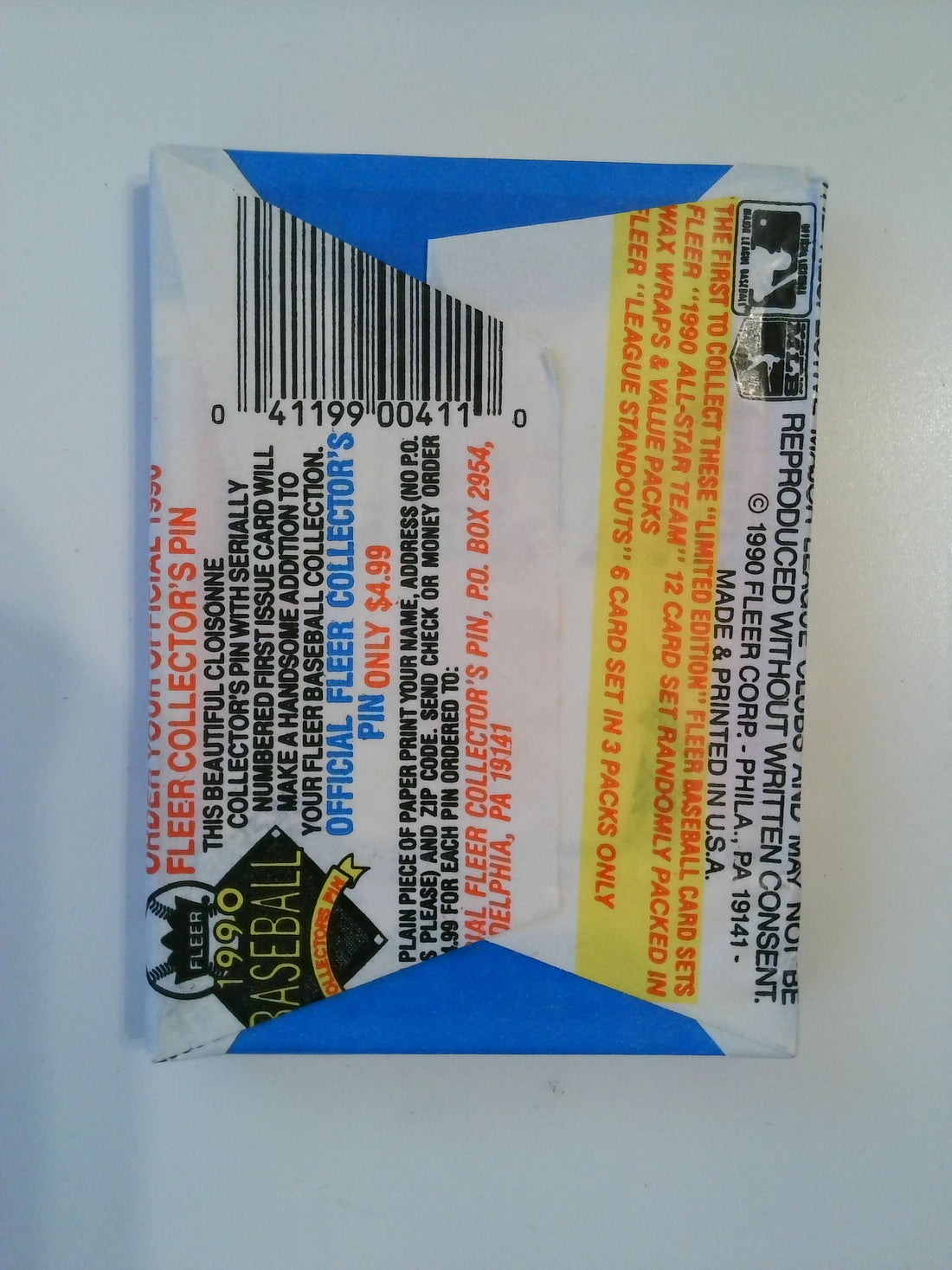 1990 Fleer Baseball Unopened Wax Pack (15 cards)