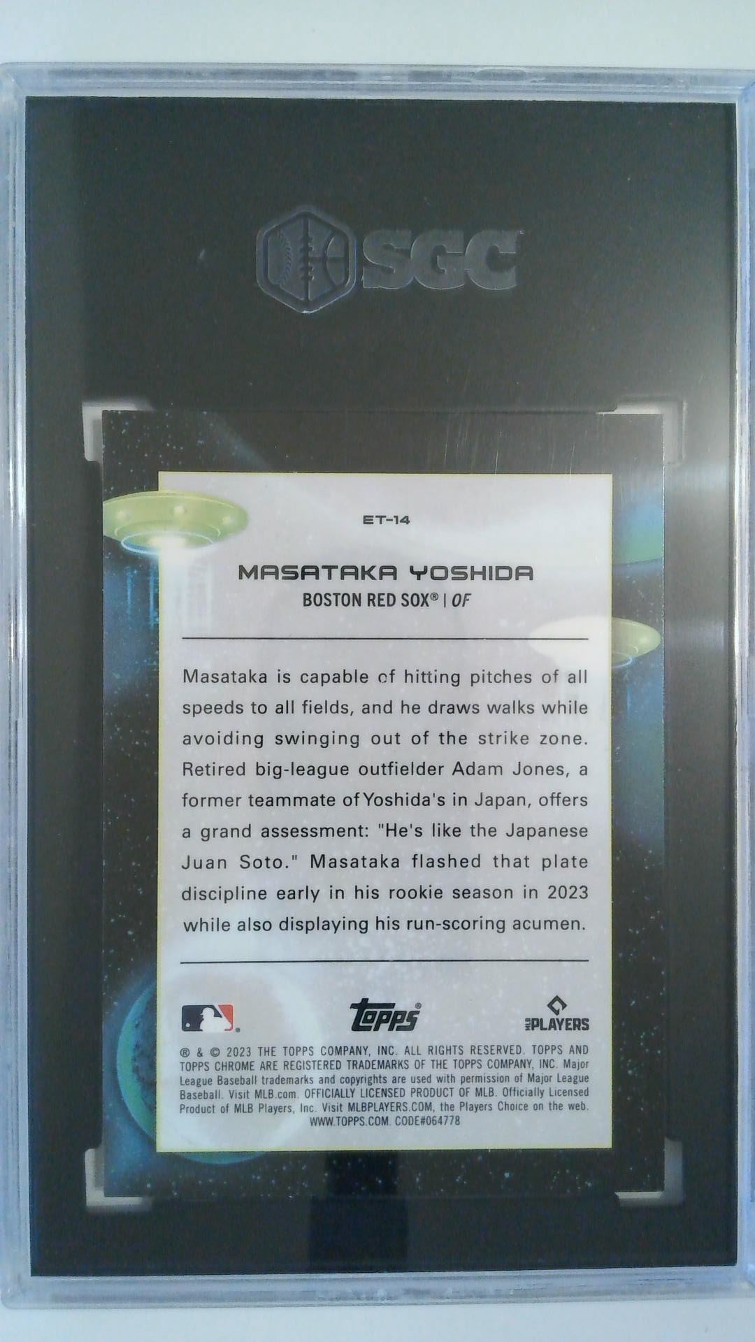2023 Topps Cosmic Chrome Extraterrestrial Talent Masataka Yoshida #ET-14 SGC 10