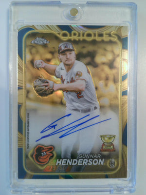 2024 Topps Gilded Collection Chrome Gold Autographs Blue Gold 29/50 Gunnar Henderson #CGA-GH