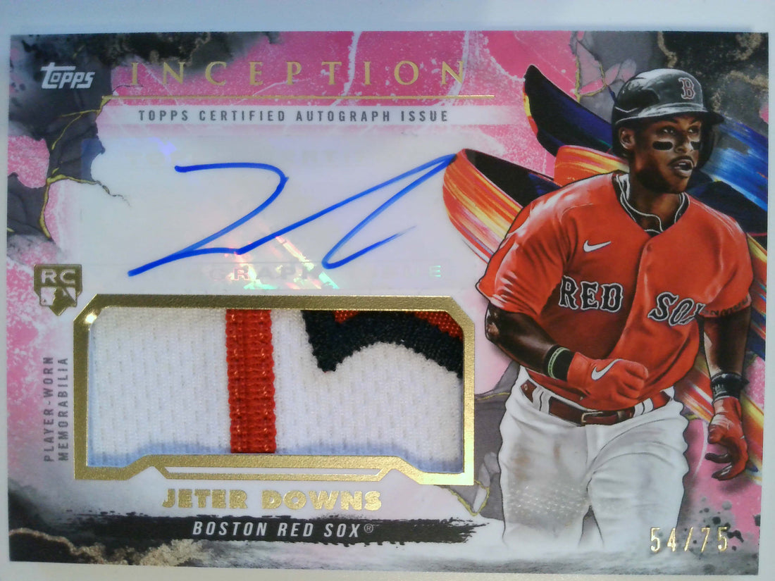 2023 Topps Inception Inception Autograph Patch Magenta 54/75 Jeter Downs #IAP-JDO RC