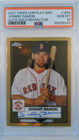 2021 Topps Chrome Platinum Aniversary Auto-Gold Refractor 30/50 Johnny Damon #JDA PSA10