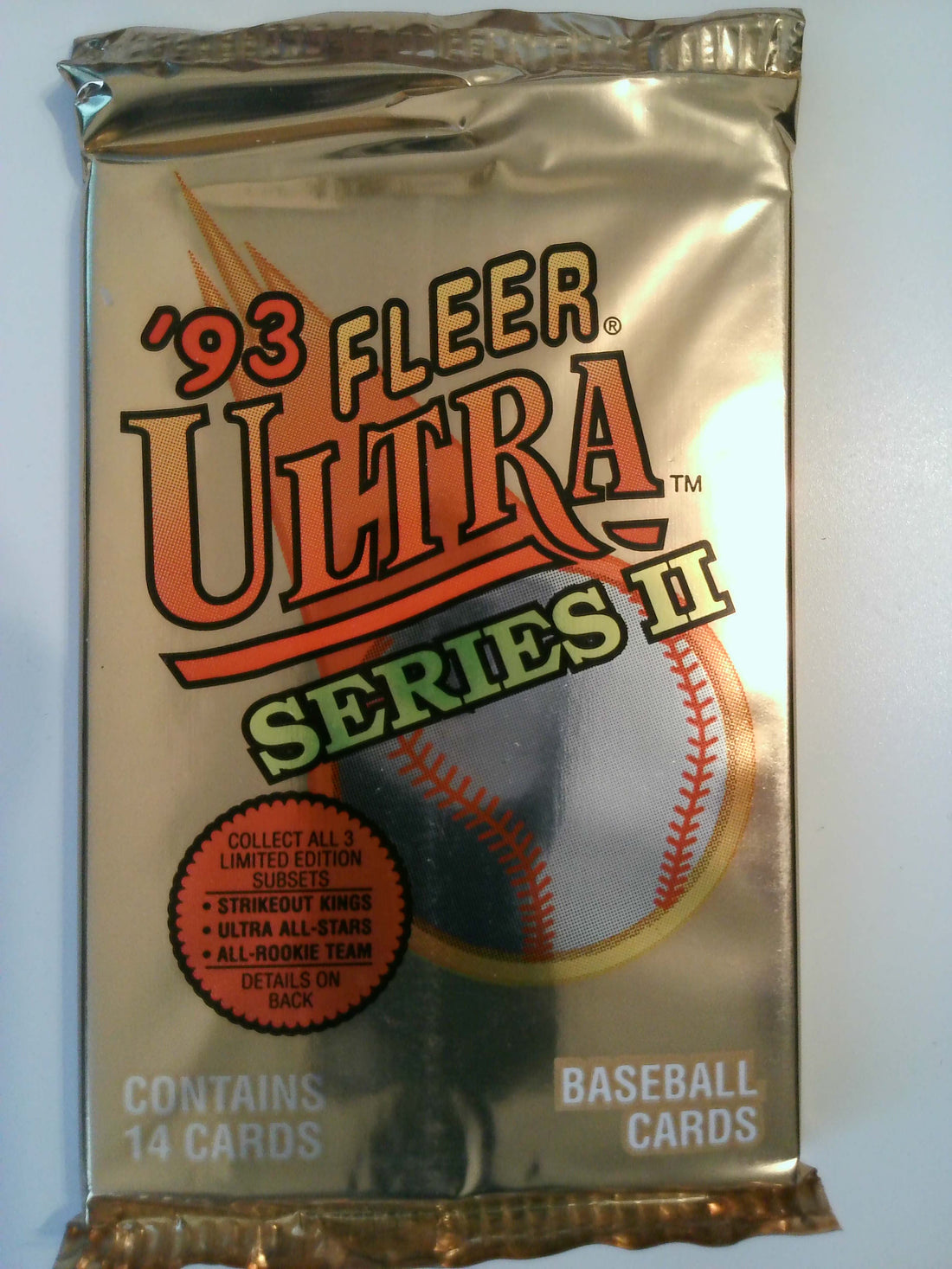 1993 Fleer Ultra Baseball Unopened Series 2 Pack (14 cards)