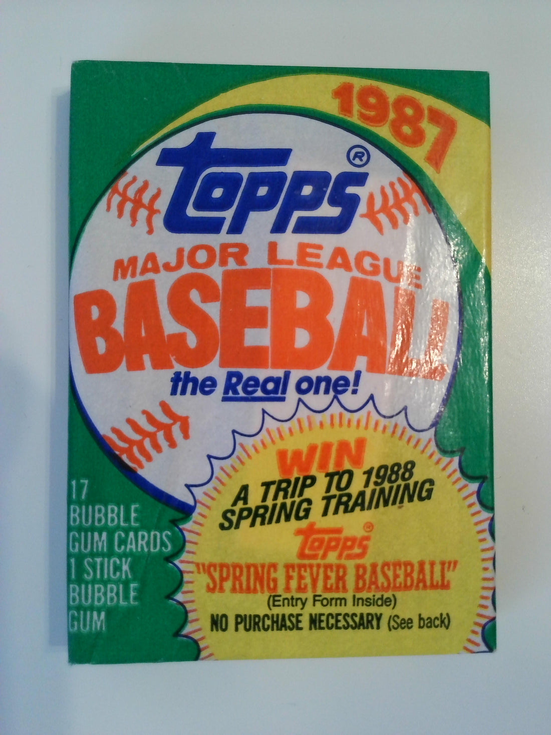 1987 Topps Baseball Unopened Wax Pack (17 cards)