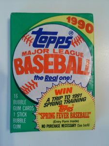1990 Topps Baseball Unopened Wax Pack (16 cards)
