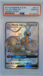 2019 Pokemon S&M Hidden Fates F.A./Altaria GX #SV77 PSA 10