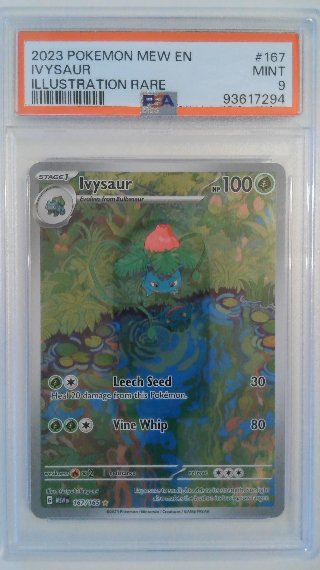 2023 Pokemon Mew EN Illustration Rare Ivysaur #167 PSA 9