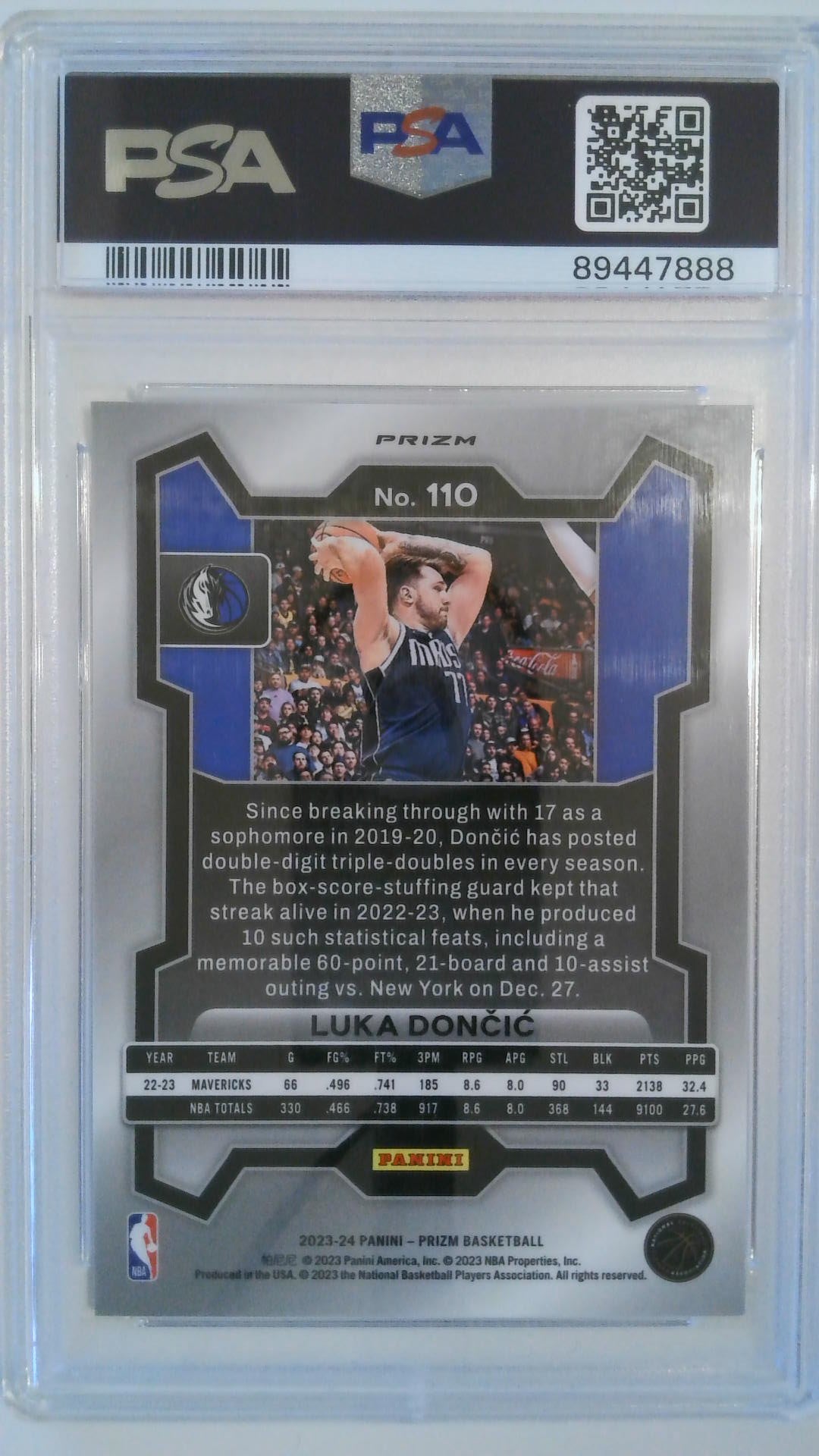 2023 Prizm Silver Prizm Luka Doncic #110 PSA 10