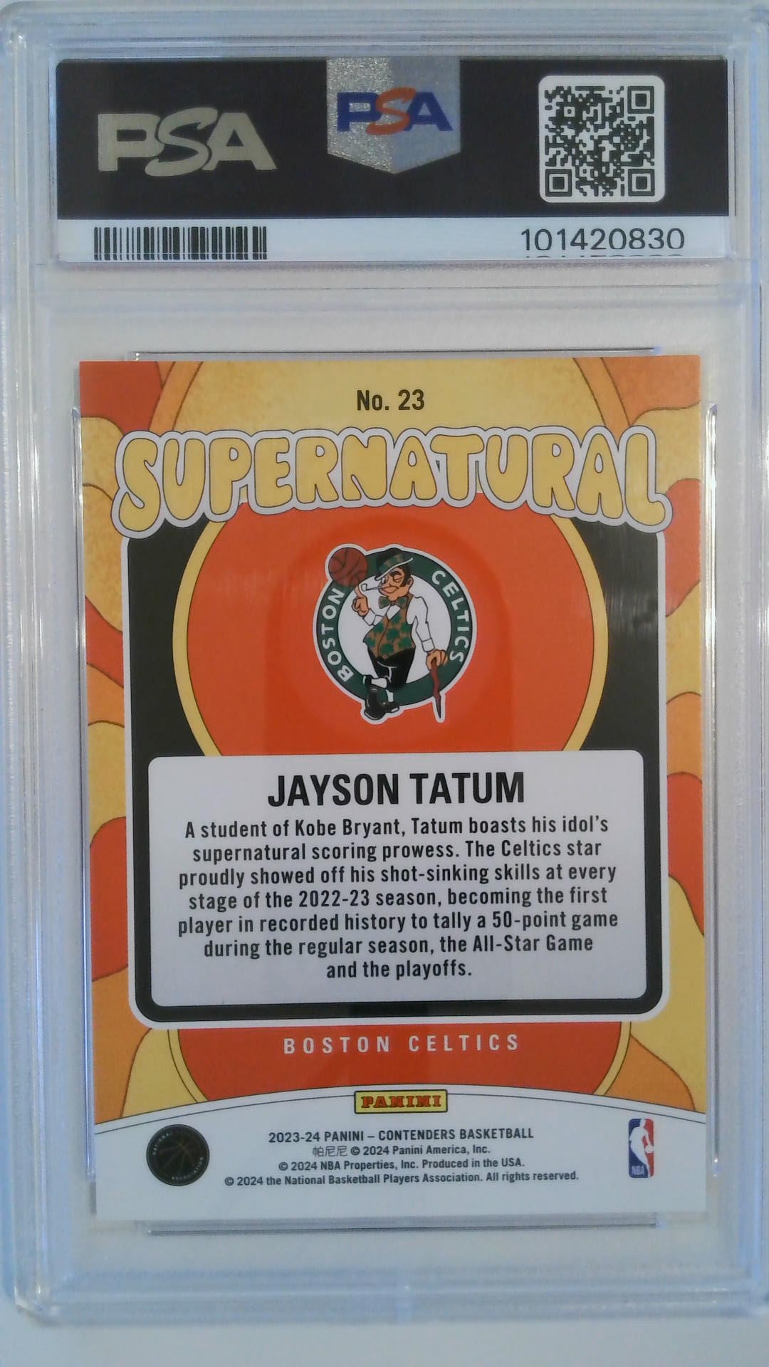 2023 Panini Contenders Supernatural Jayson Tatum #23 PSA 10