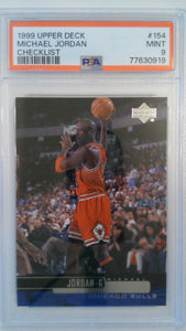 1999 Upper Deck Checklist Michael Jordan #154 PSA 9