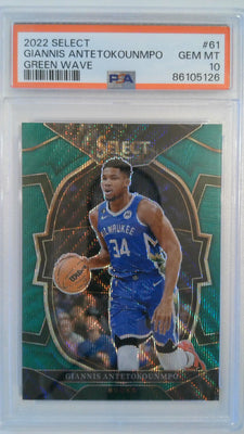 2022 Panini Select Green Wave 24/50 Giannis Antetokounmpo #61 PSA 10