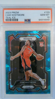 2023 Panini Prizm Teal Ice 059/225 Cam Whitmore #129 RC PSA 10
