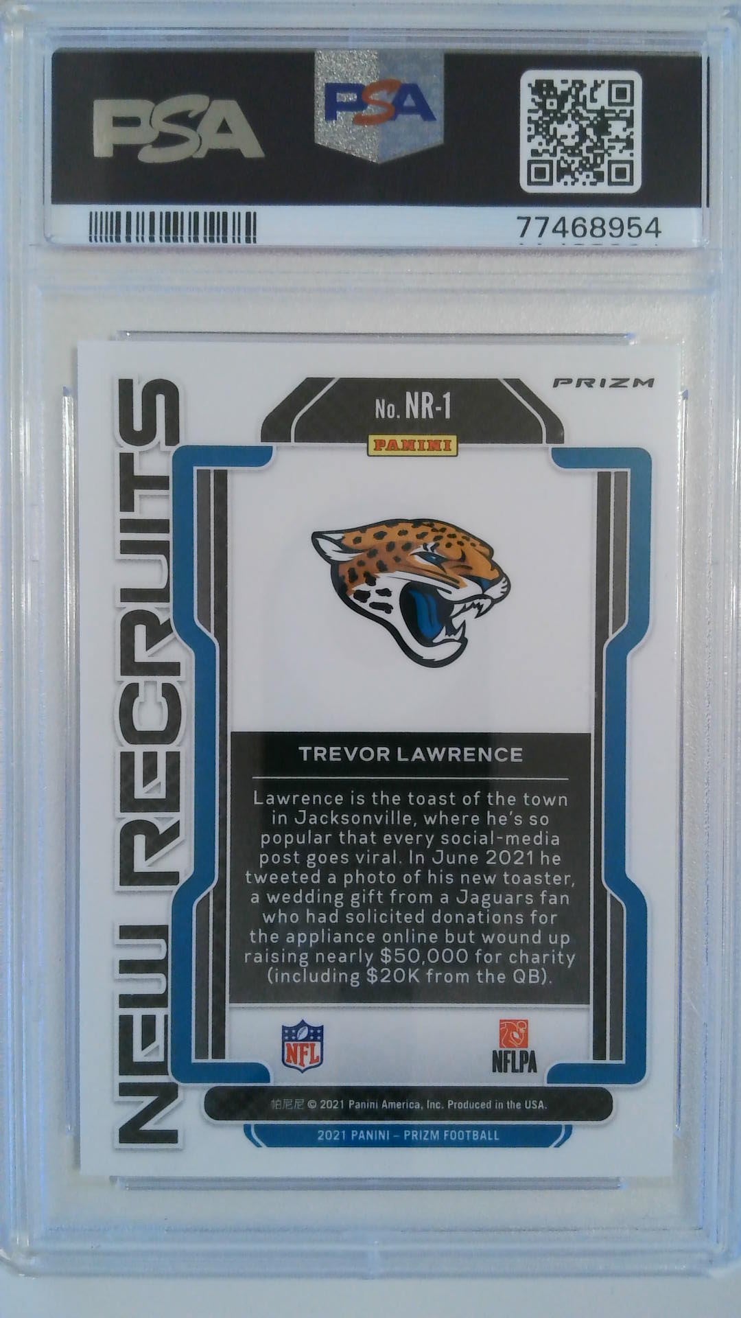 2021 Prizm New Recruits-No Huddle Trevor Lawrence #NR1 RC PSA 10