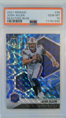 2021 Panini Mosaic Reactive Blue Josh Allen #26 PSA 10