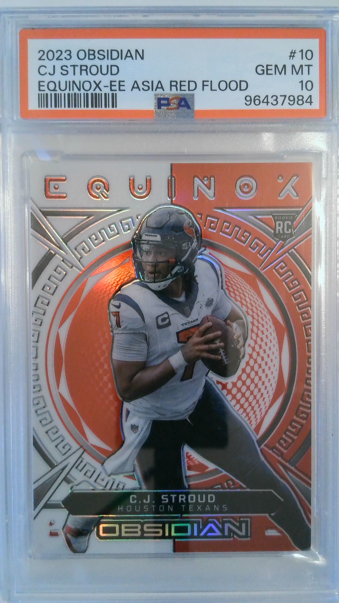 2023 Panini Obsidian Equinox-EE Asia Red Flood CJ Stroud #10 PSA 10