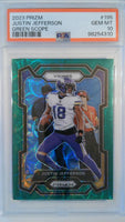 2023 Panini Prizm Green Scope 51/75 Justin Jefferson #195 PSA 10