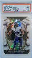 2022 Panini Select Die-Cut White Prizm 10/99 Justin Jefferson #50 PSA 10